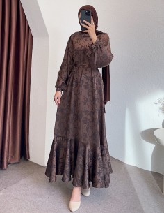 6100 desenli saten elbise -... 2