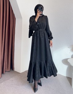 6100 desenli saten elbise -...