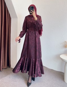 6100 desenli saten elbise -... 2