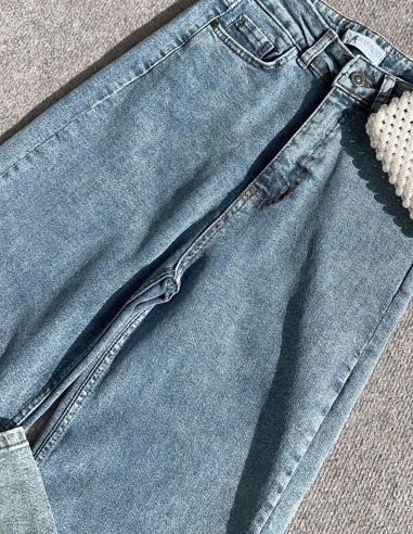 845 geniş kot pantolon - Mavi