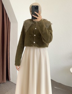 2624 bebe yaka tüllü hırka...