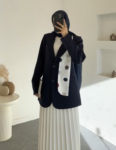 2171 fularlı ceket - lacivert