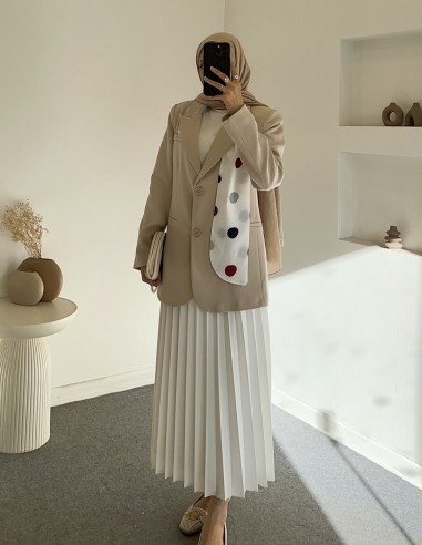 2171 fularlı ceket - bej