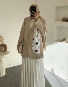 2171 fularlı ceket - bej