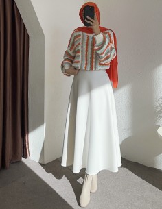 MY-166 desenli kazak - turuncu 2