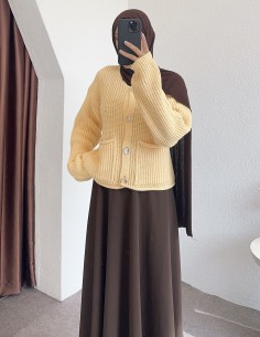 8848 cepli hırka - sarı