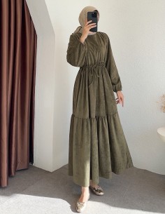 9624 bel büzgülü elbise -...