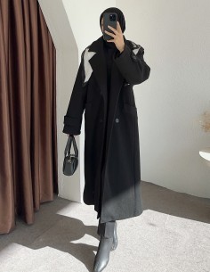 9205 kaşe kaban - siyah