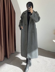 9205 kaşe kaban - gri