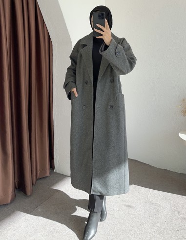 9205 kaşe kaban - gri