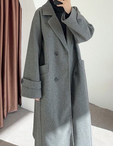 9205 kaşe kaban - gri