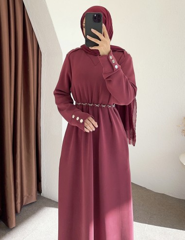 2801 oysho elbise - bordo