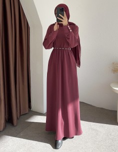 2801 oysho elbise - bordo