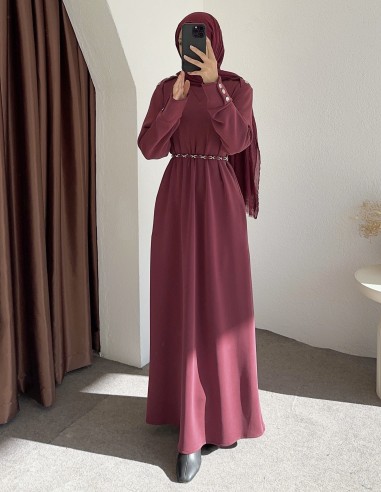 2801 oysho elbise - bordo