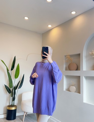 40430 fitilli kısa tunik - lila