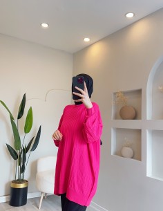 40430 fitilli kısa tunik pembe