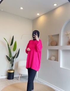 40430 fitilli kısa tunik pembe 2