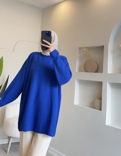 2914 düz triko tunik - Saks...