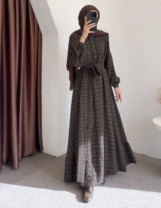 K1875 desenli elbise -... 2