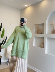 51701 düz tunik - Yeşil