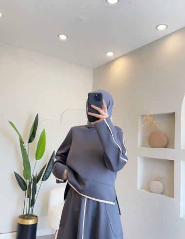 2301 şeritli scuba takım - gri