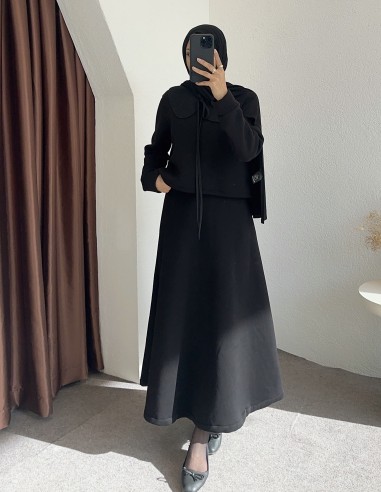 0107 yaka detay ikili takım - siyah