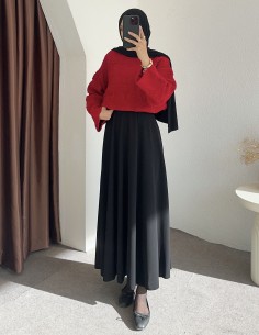 HK25135 Ajur örgü ponponlu... 2