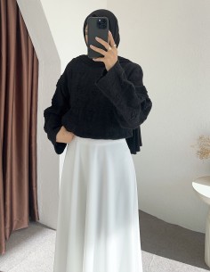 HK25135 Ajur örgü ponponlu...