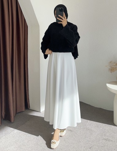 HK25135 Ajur örgü ponponlu kazak - Siyah