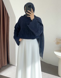 HK25135 Ajur örgü ponponlu...