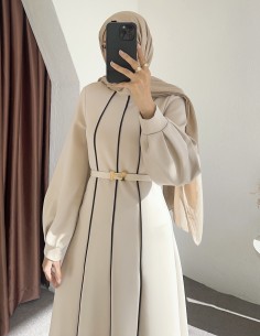 8246 çizgili scuba elbise -... 2