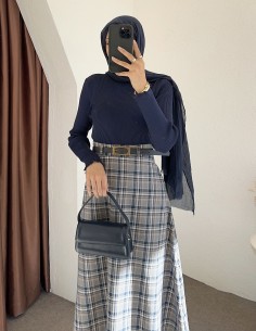 e238 ekose desen etek -... 2