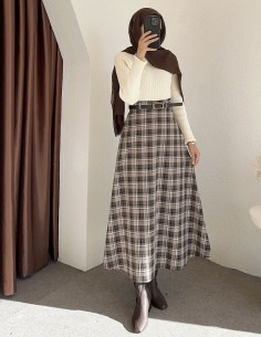 e238 ekose desen etek -... 2