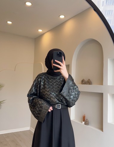 Bs-218 simli yarasa kol kazak siyah