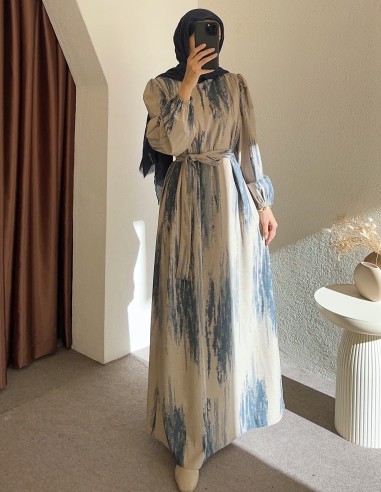 533 kadife elbise - mavi