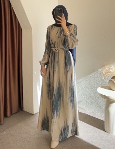 533 kadife elbise - mavi 2