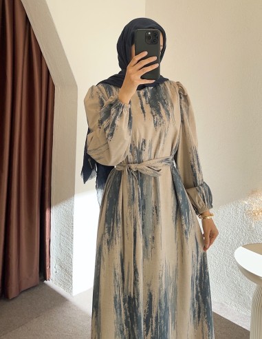 533 kadife elbise - mavi