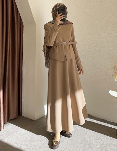 5347 violevin etek takım - Vizon