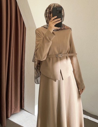 5347 violevin etek takım - Vizon