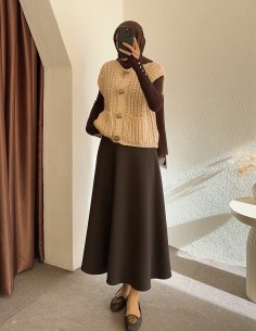 2395 örgülü yelek - sarı 2