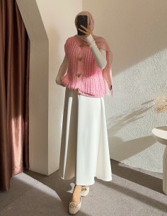 2395 örgülü yelek - Pembe 2