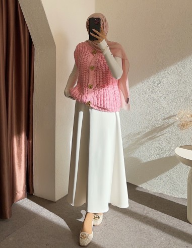 2395 örgülü yelek - Pembe