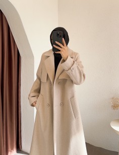 4202 kaşe kaban - toz pembe 2