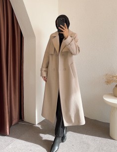 4202 kaşe kaban - toz pembe