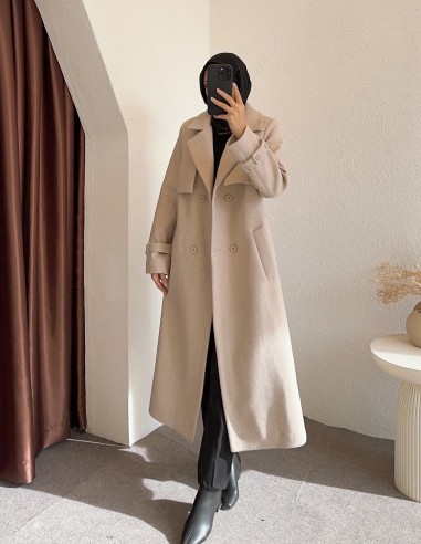 4202 kaşe kaban - toz pembe