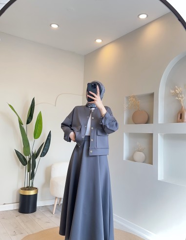 2233 cepli scuba etek takım gri