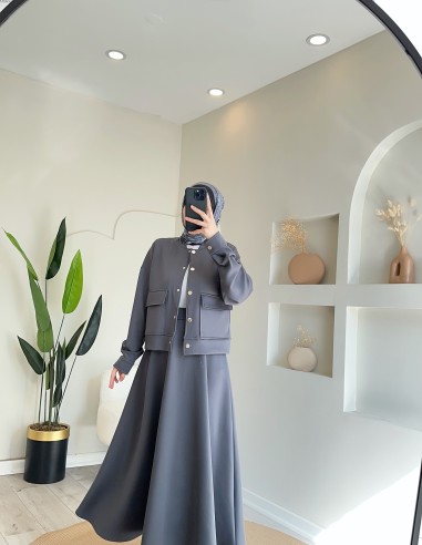 2233 cepli scuba etek takım gri