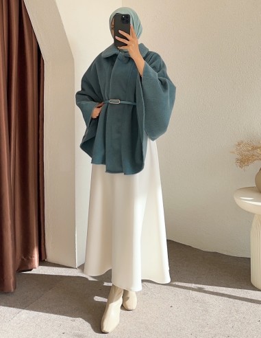 6911 sarah kaşe Panço - Petrol yeşil