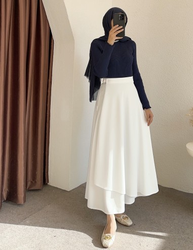 403 anvelop kloş etek - beyaz