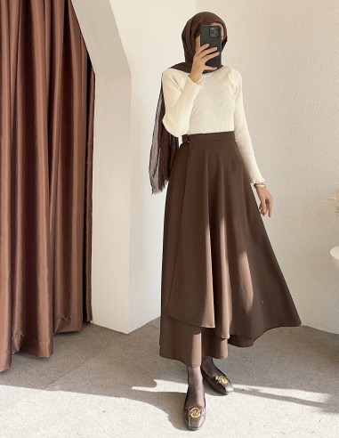 403 anvelop kloş etek - Kahverengi